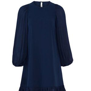 Halston Blue Ruffle Hem Dress